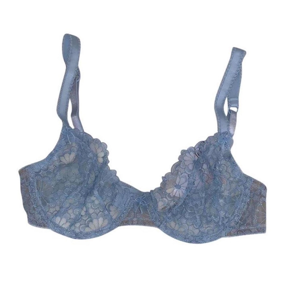 For Love & Lemons Daisy Scoop Bra Size SDD, M - Victoria's Secret Blue Floral